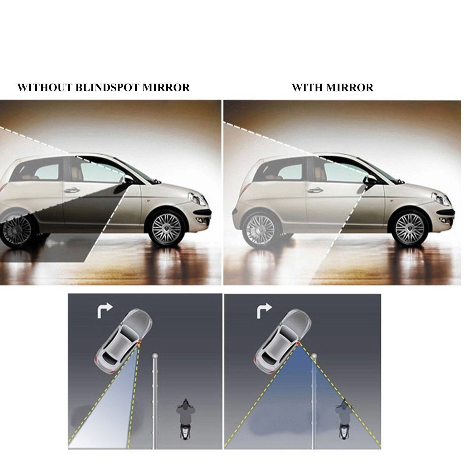 1512 Blind Spot Round Wide Angle Adjustable Convex Rear View Mirror - Pack of 2 - SkyShopy 1512 Blind Spot Round Wide Angle Adjustable Convex Rear View Mirror - Pack of 2 - SkyShopy